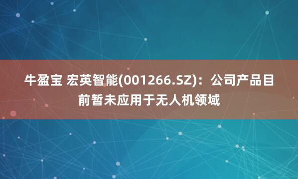 牛盈宝 宏英智能(001266.SZ)：公司产品目前暂未应用于无人机领域