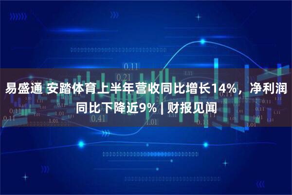 易盛通 安踏体育上半年营收同比增长14%，净利润同比下降近9% | 财报见闻